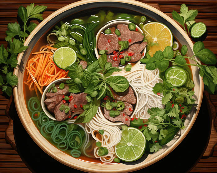 צביעה לפי מספרים - ציור מרק נודלס אסייתי