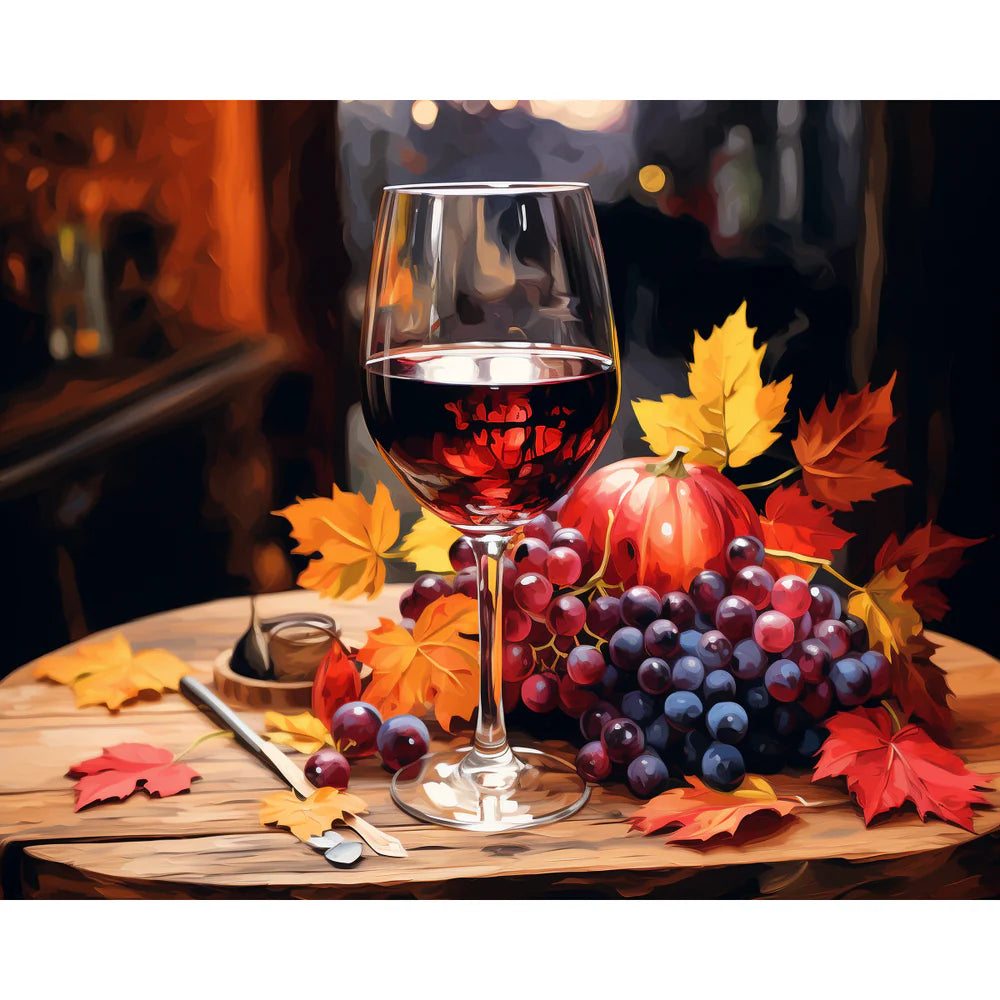 צביעה לפי מספרים - ציור יין באווירת סתיו