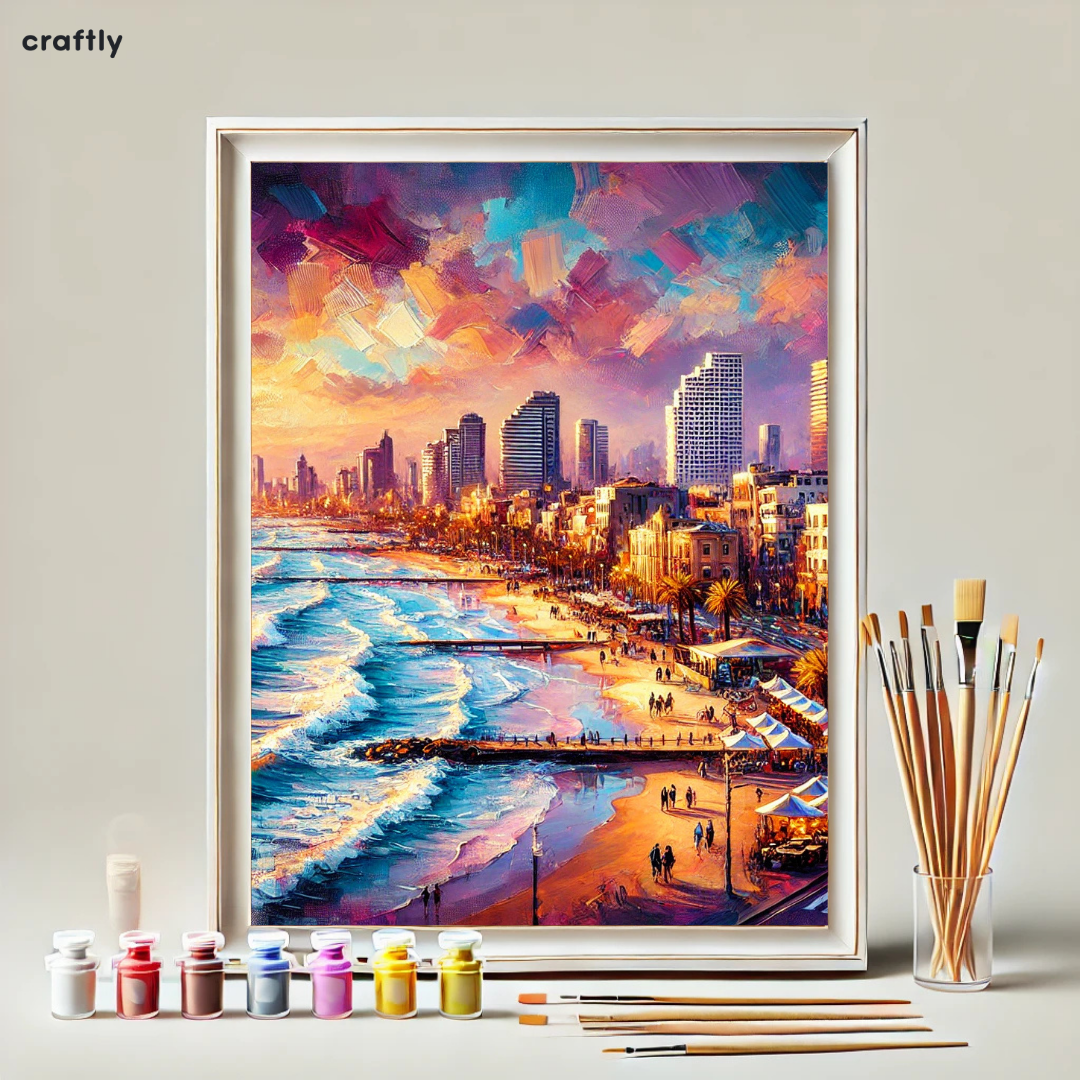 צביעה לפי מספרים - שקיעה תל אביבית