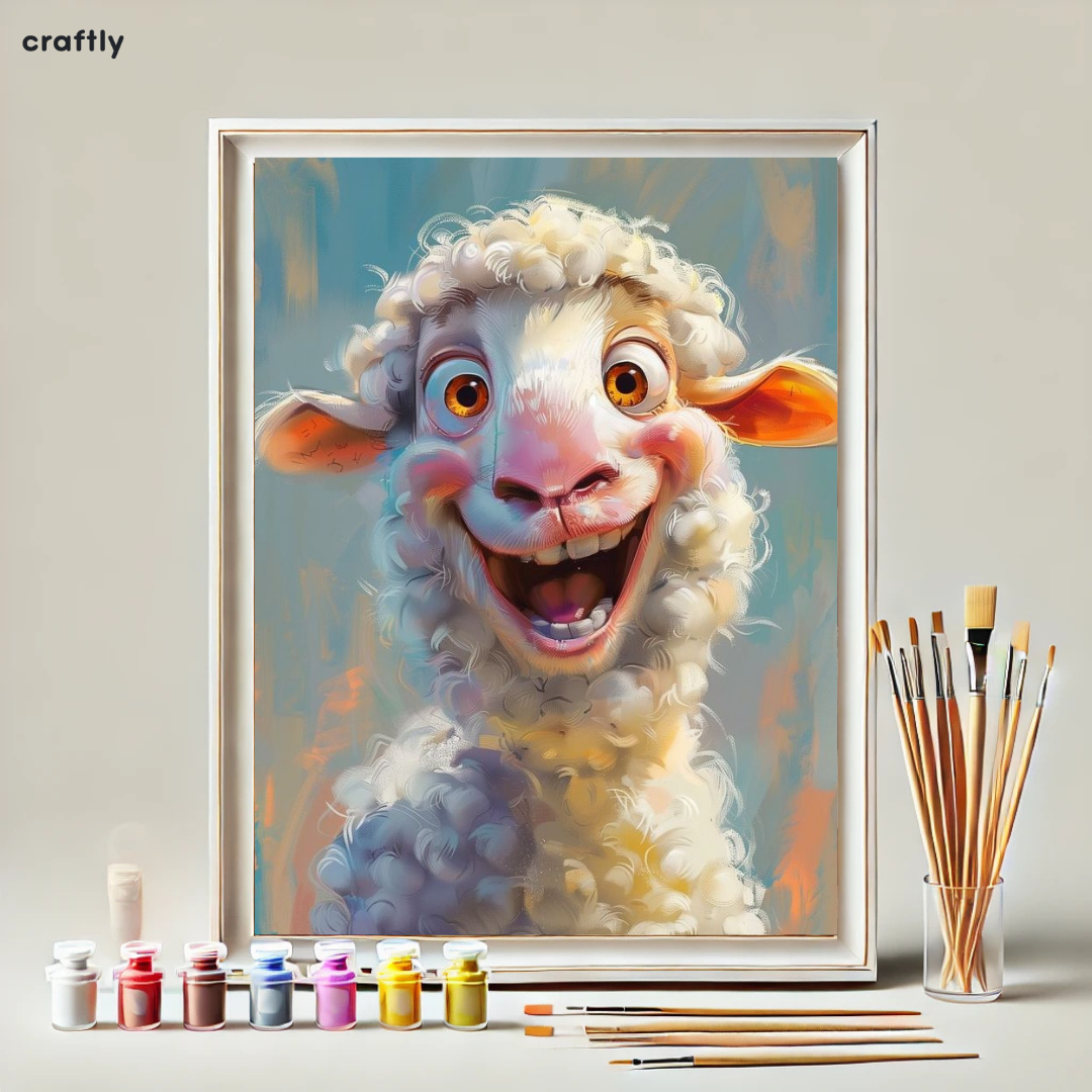 צביעה לפי מספרים - ציור כבשה חמודה