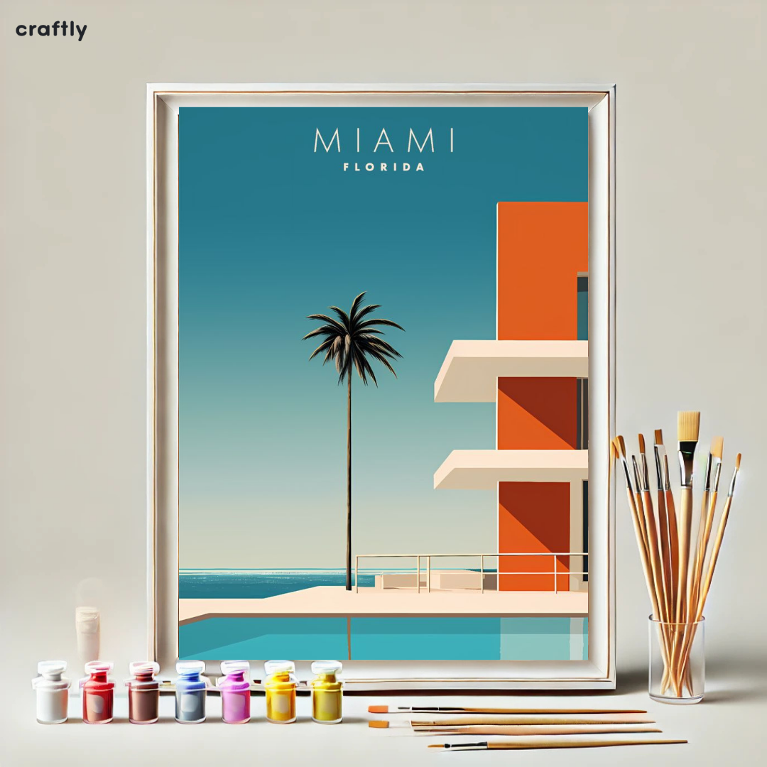 צביעה לפי מספרים - ציור מיאמי