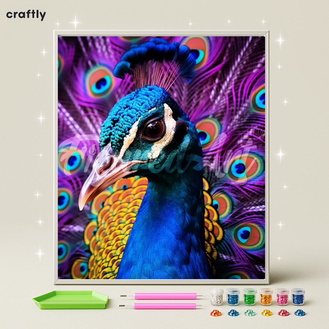 ציור יהלומים - טווס מלכותי