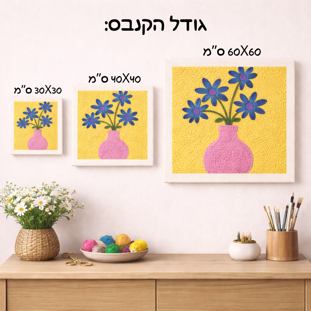 רקמה לפי מספרים - פרחים ורודים