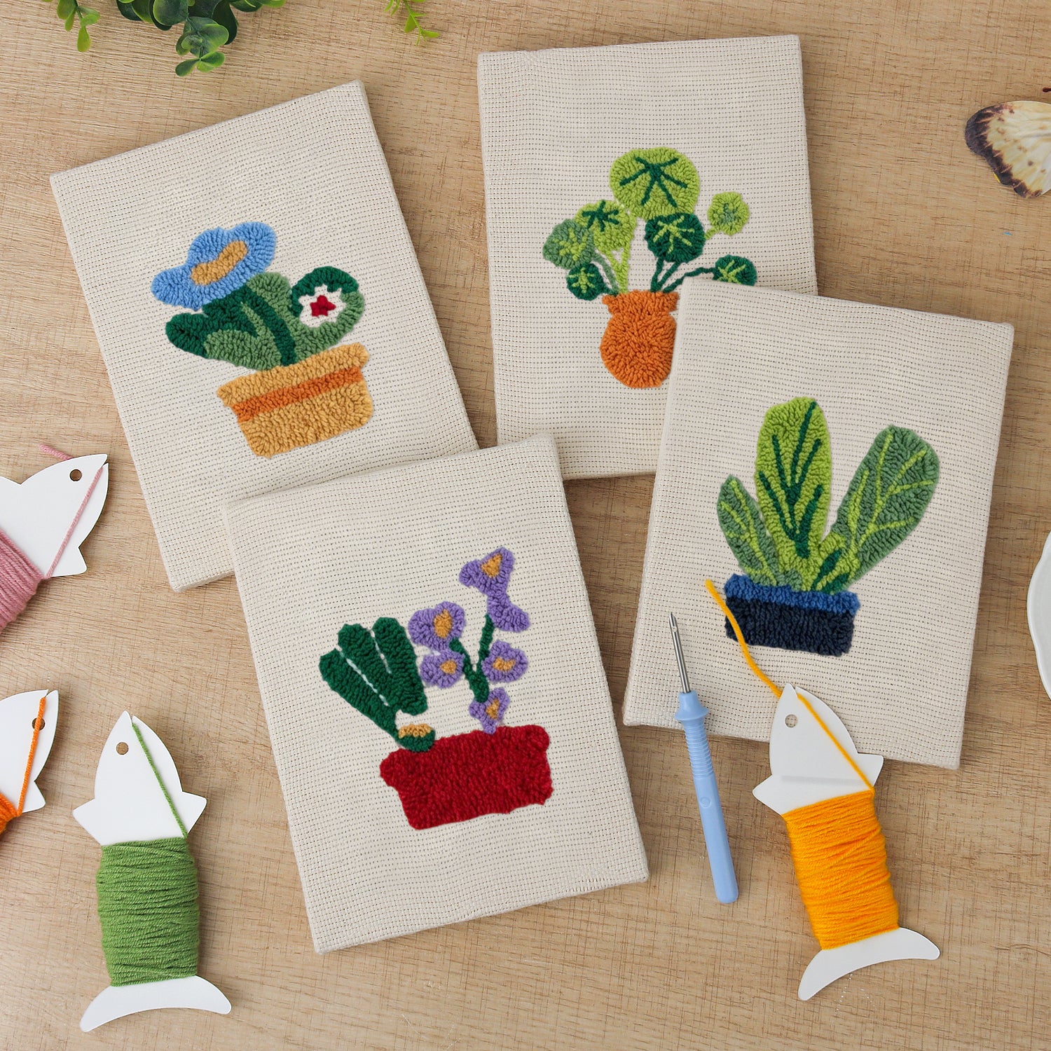 קיט רקמה DIY – עציצים ירוקים