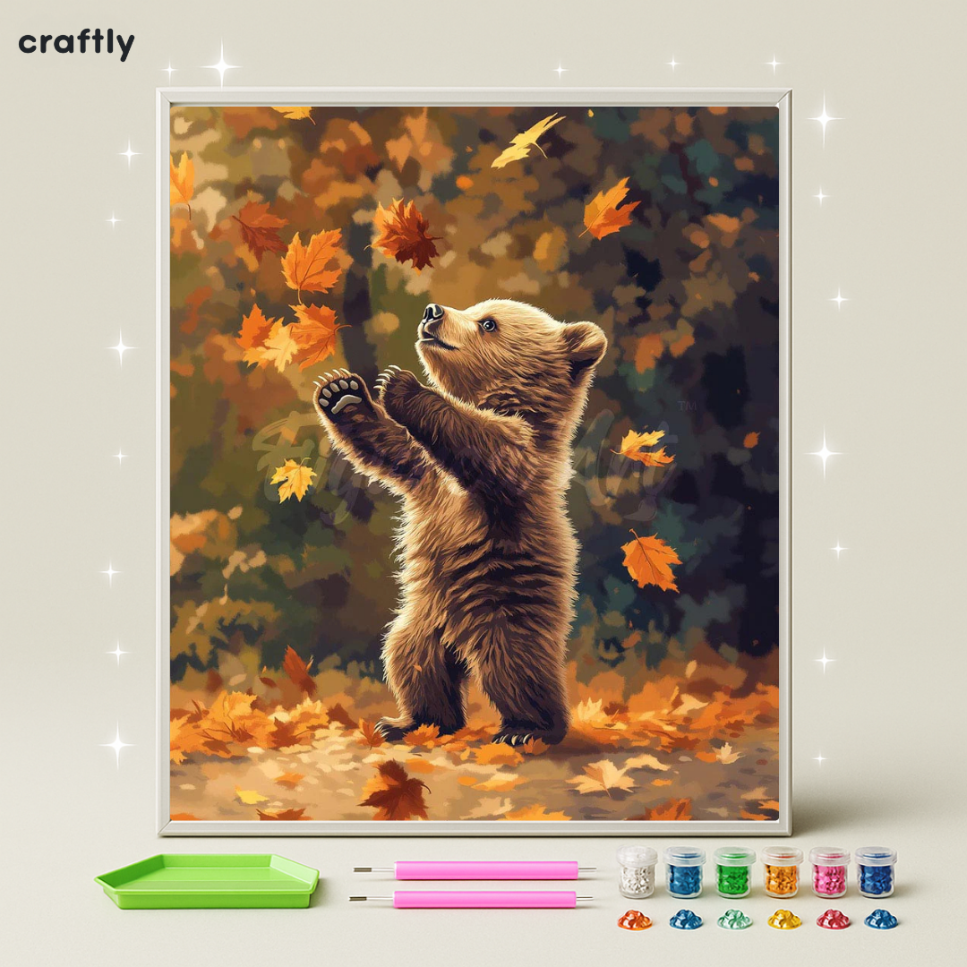 ציור יהלומים - גור דב בשלכת