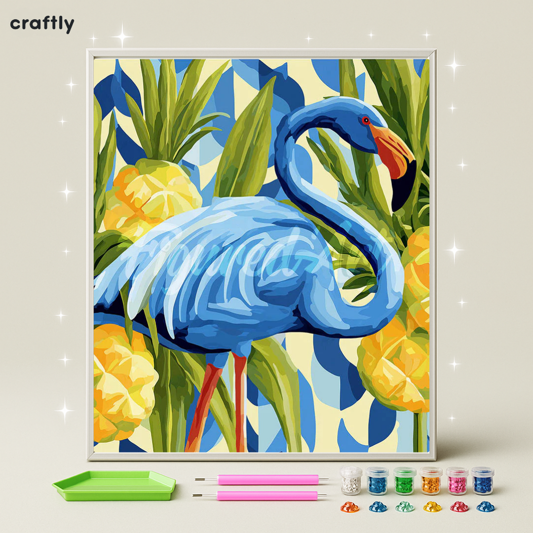 ציור יהלומים - ציור פלמינגו טרופי