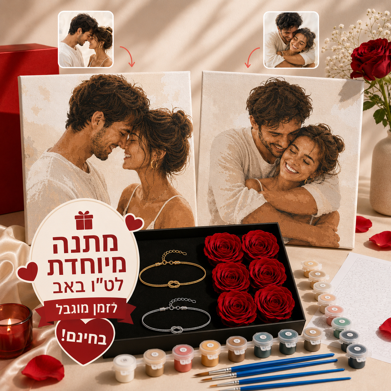 צביעה לפי מספרים- קיט זוגי בהתאמה אישית