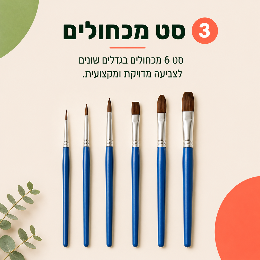 24 צבעי אקריליק לכל קנבס