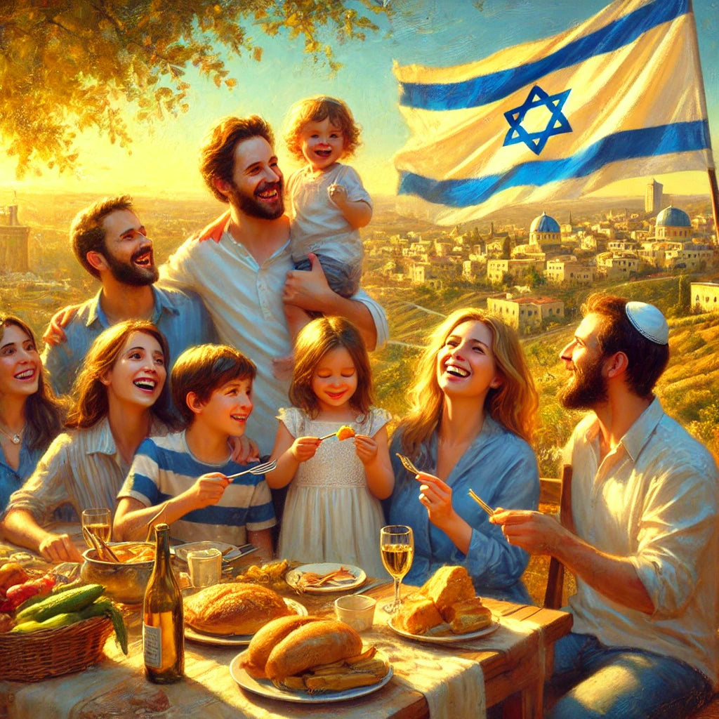 צביעה לפי מספרים - משפחה ישראלית נהנית ביחד