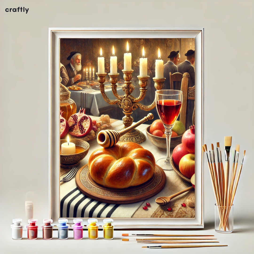 צביעה לפי מספרים - ארוחת חג ראש השנה