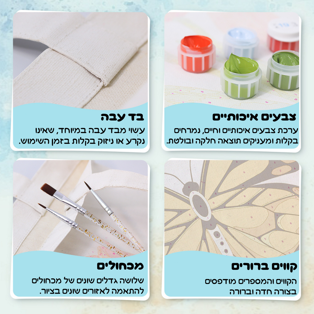 תיק צביעה לפי מספרים – פרפר צהוב