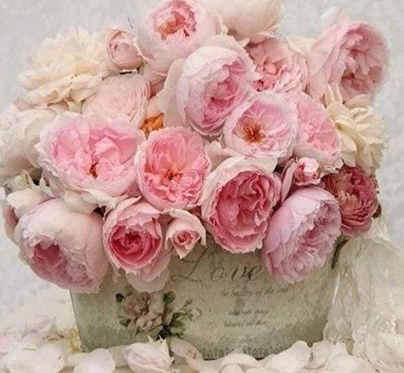 ציור יהלומים - זר ורדים ורודים רך